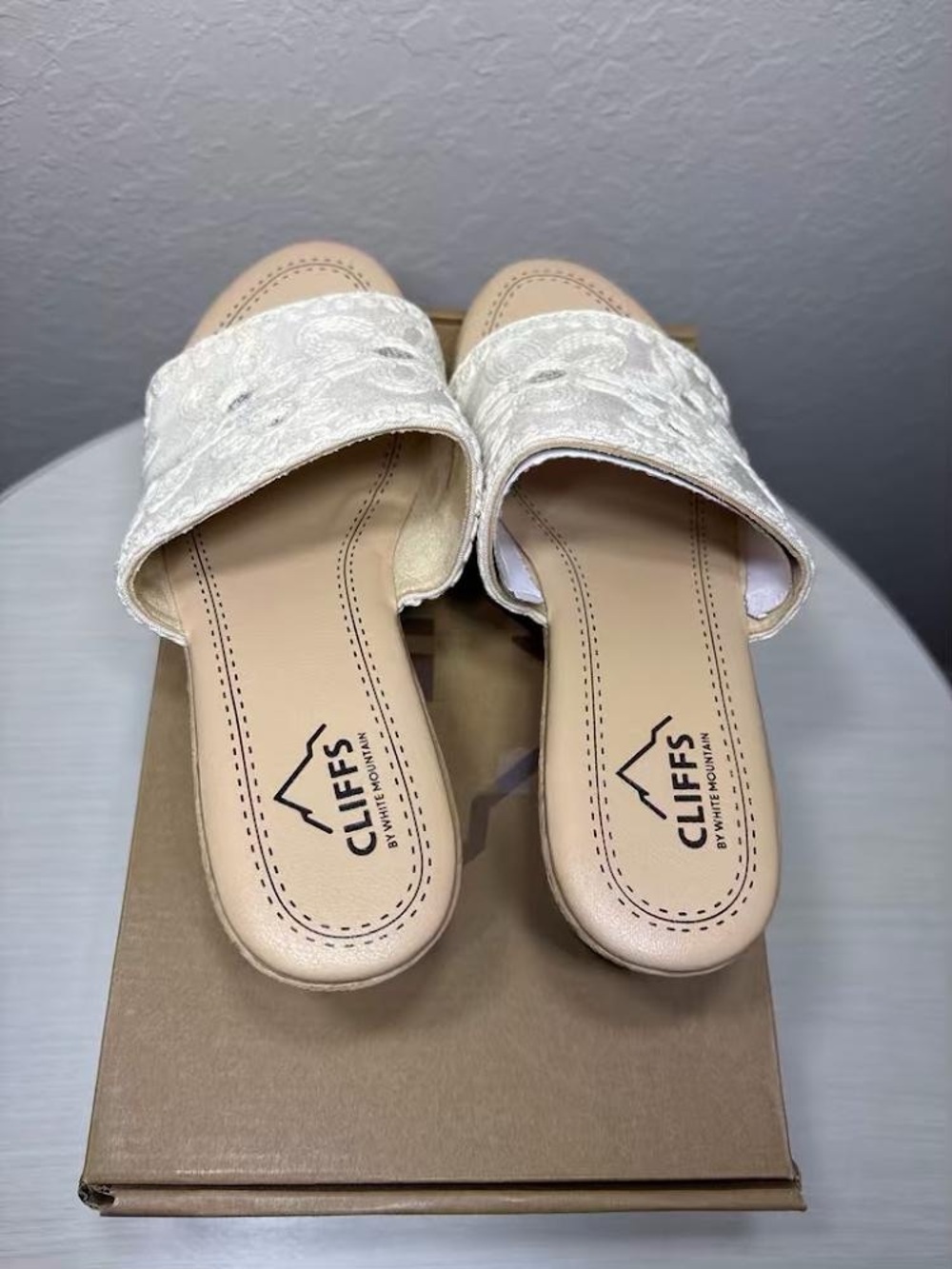 Cliffs by WHITE MOUNTAIN “Biancia" Wedge Sandal floral embroidered 7.5 NIB - Picture 5 of 8